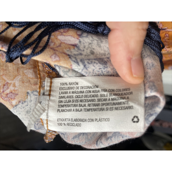 Xhilaration Women's Boho Floral Fringe Hem Midi Dress Sz M Sheath Cowgirl Aztec - Picture 10 of 11